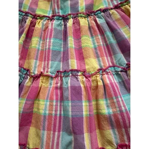 Oshkosh Girls Pink Multicolor Plaid Embroidered Sleeveless Sundress Size 3T - Picture 4 of 6